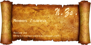 Nemes Zsanna névjegykártya